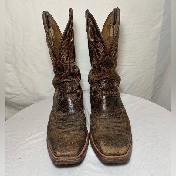 Ariat Men's Heritage Roughstock Oiled Brown Rowdy Square Toe Buckaroo Boots - 12 - Picture 2 of 9